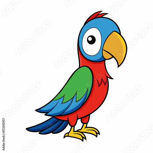 illustration of cute parrot cartoon