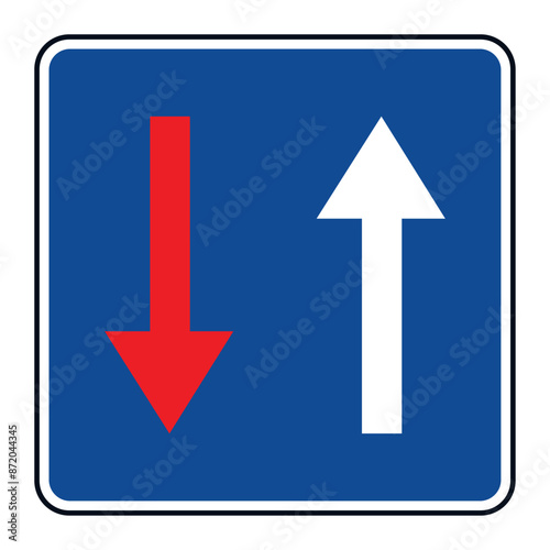 PRIORITY SIGNAL, R-6 - Priority over oncoming vehicles