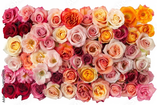 A mesmerizing composition of roses artfully arranged in a collage, showcasing the beauty and diversity of this beloved flower.