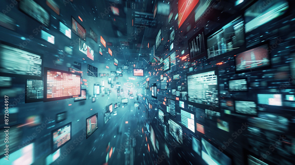 tv wall multiple screen. digital display. 
