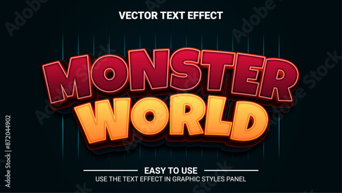 3d monster world editable text effect
