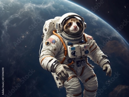 slow lorises floating in space photo