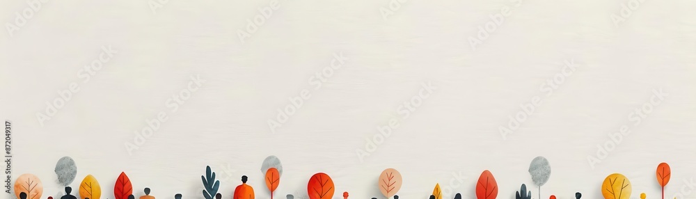 Naklejka premium Abstract watercolor painting of a group of people, representing unity and diversity.