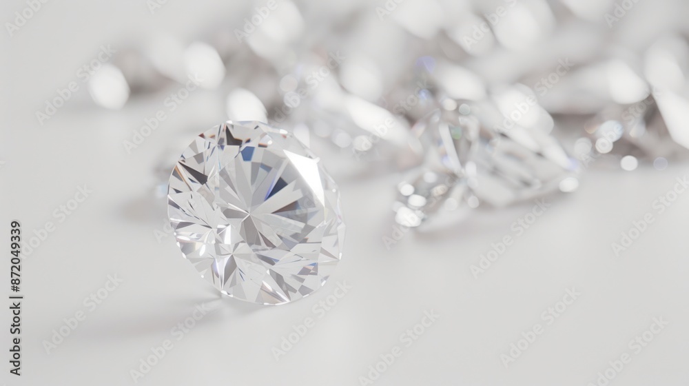 A Sparkling Diamond on a White Background A Sparkling Diamond on a White Background