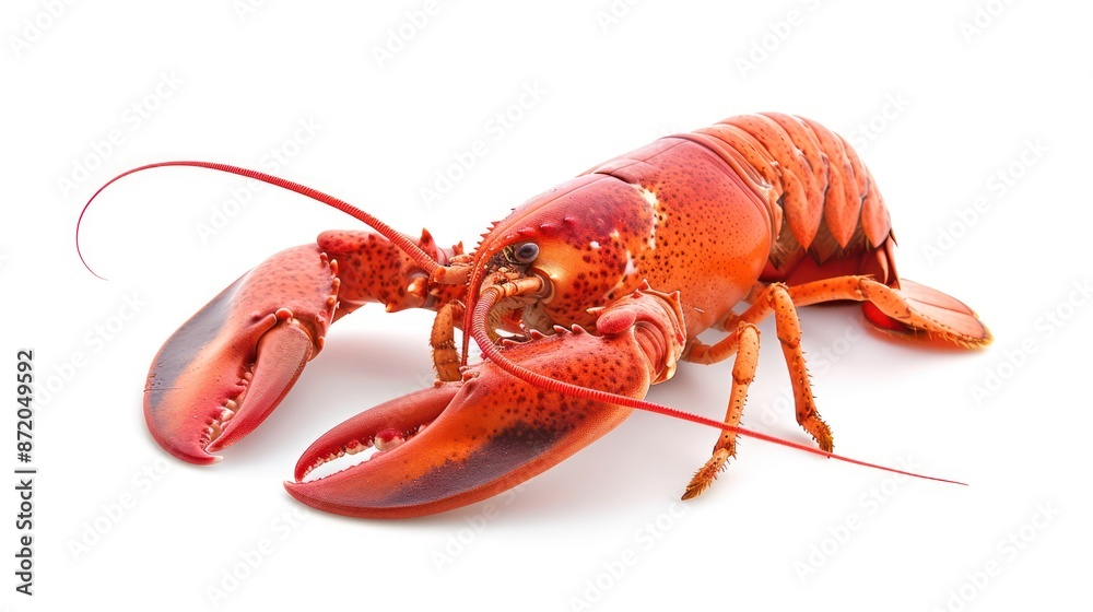 A Single Cooked Lobster Isolated on White Background A Single Cooked Lobster Isolated on White Background