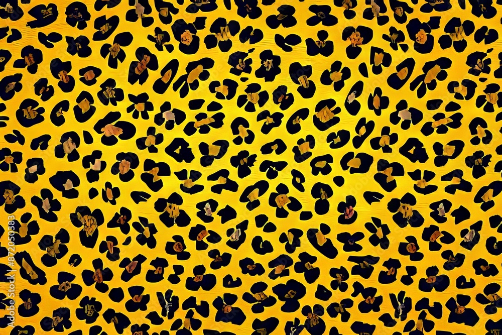 A yellow leopard print background. A yellow leopard print background.
