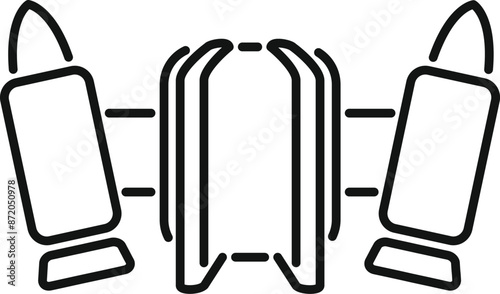 Luggage being scanned by an airport security gate for dangerous items