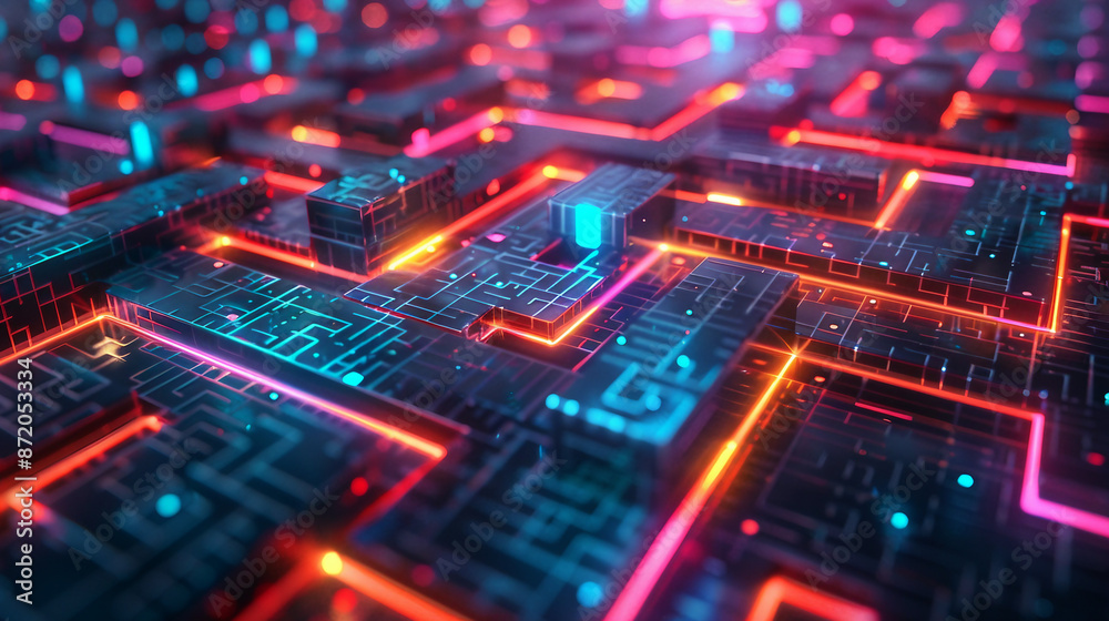 Futuristic Abstract Digital Backgrounds: High-Tech Cyber Network with Neon Glows and Circuit Patterns for Innovative and Technological Projects Futuristic Abstract Digital Backgrounds: High-Tech Cyber Network with Neon Glows and Circuit Patterns for Innovative and Technological Projects