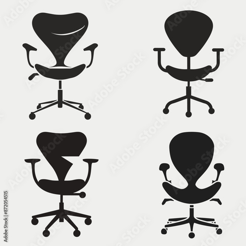 Office Chair Silhouette, vector illustration