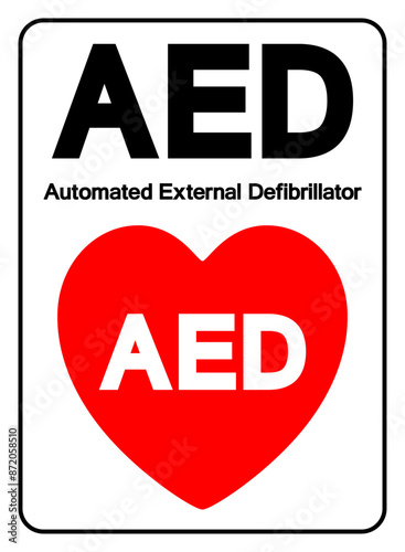 AED Automated External Defibrillator Symbol Sign, Vector Illustration, Isolate On White Background Label .EPS10