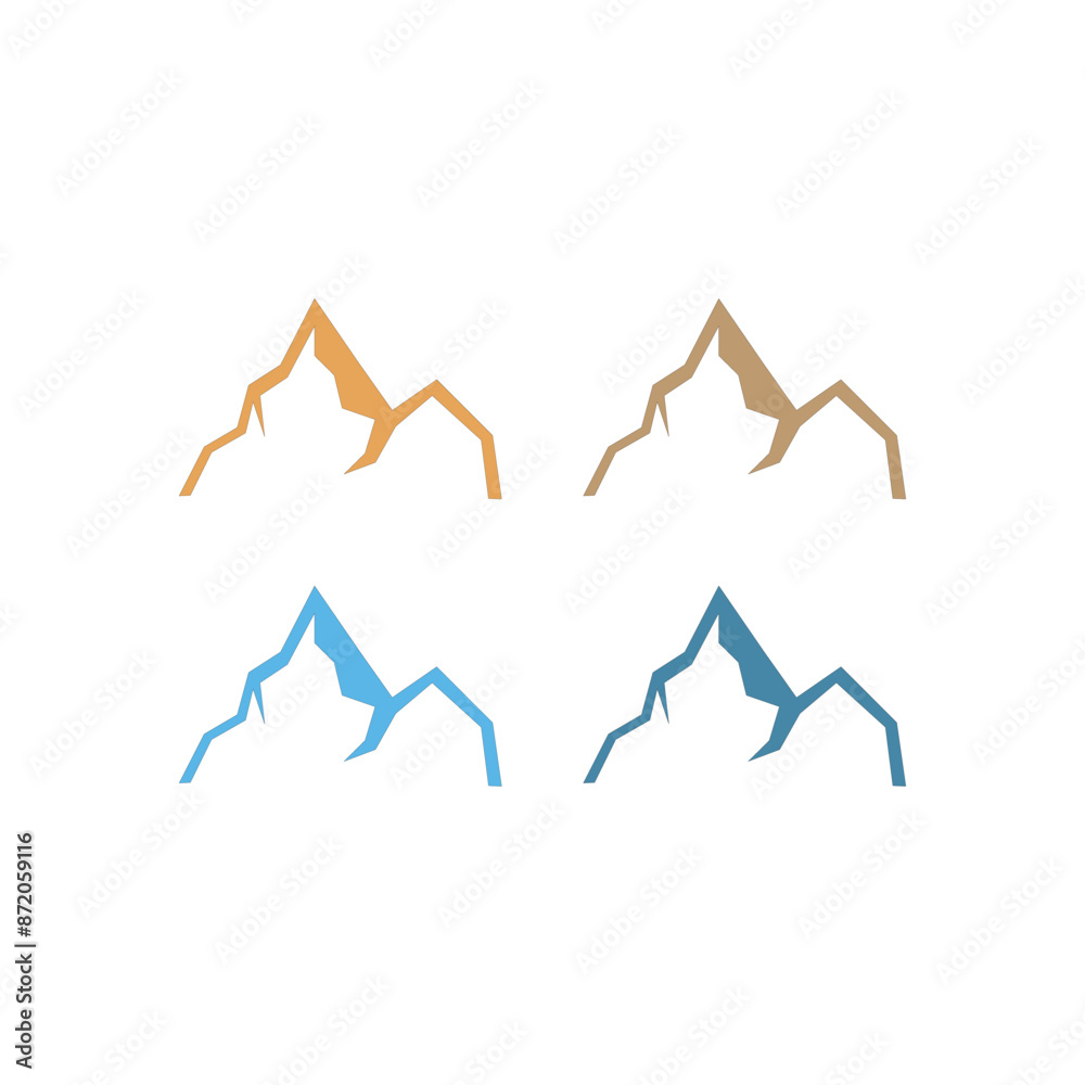 SIMPLE MOUNTAINS ICONS SIGN SYMBOL LOGO VECTOR
