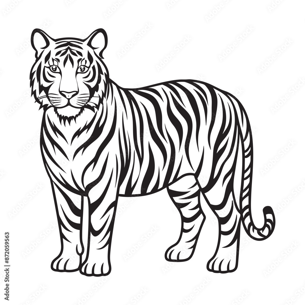 Obraz premium A black and white tiger face
