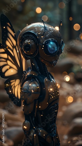 Futuristic Robot with Wings