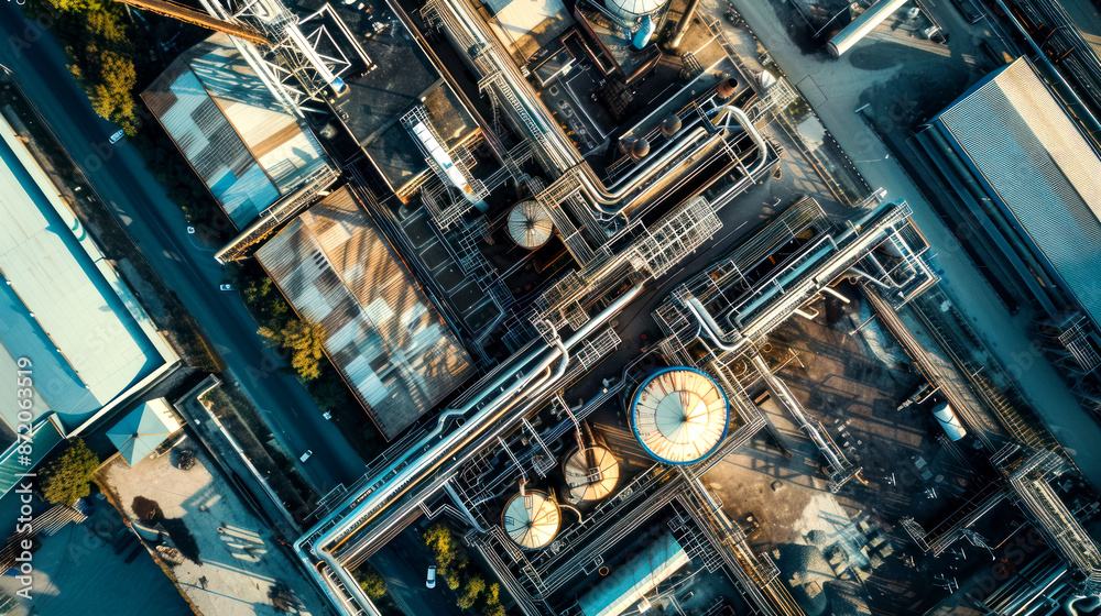 wide photo factory industry of oil and gas take photo from drone wide photo factory industry of oil and gas take photo from drone