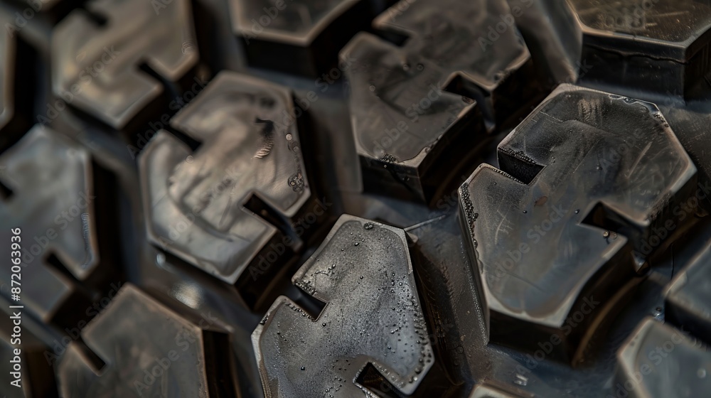 A close up of a tire with many different shapes. A close up of a tire with many different shapes.