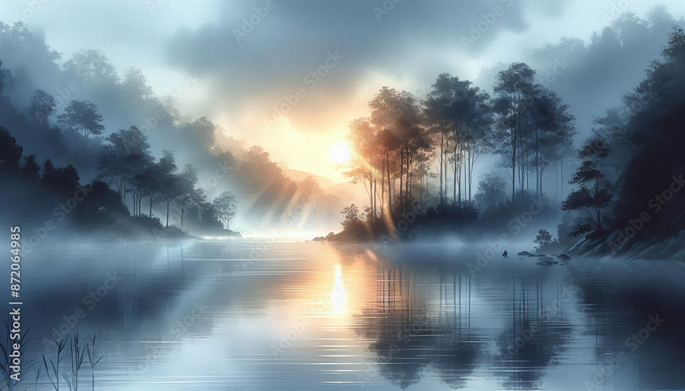 Misty Dawn at the Lake Misty Dawn at the Lake