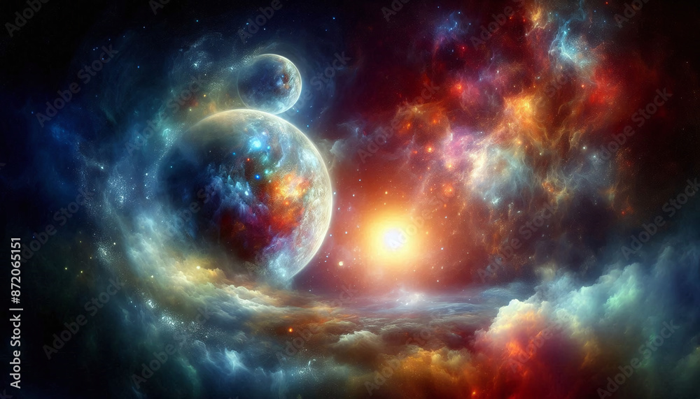 Obraz premium Abstract Planet Background in Space