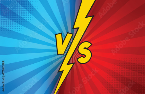 vs background comic duel vector design template with halftone