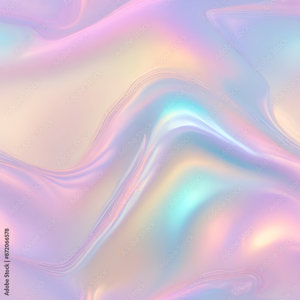 Fototapeta premium Holographic Abstract liquid background. Holo pastel poster. Pink-Blue art