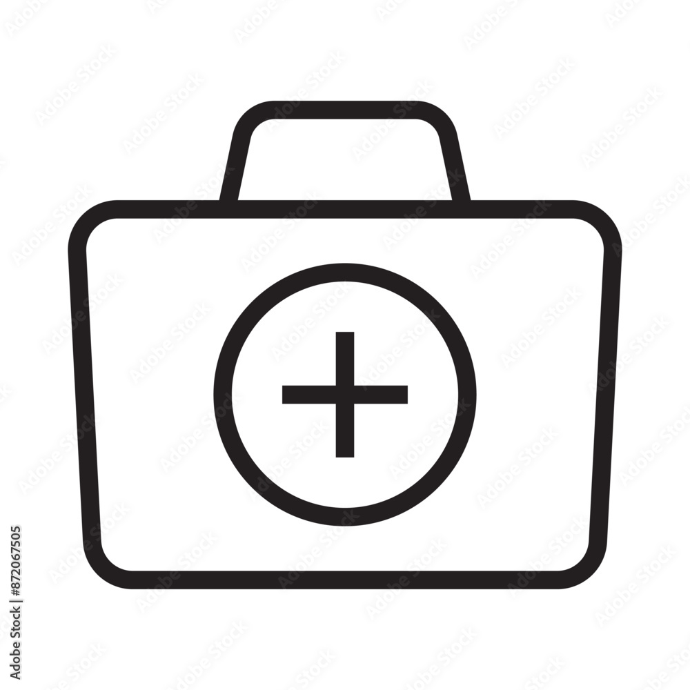 First aid box icon, medical briefcase icon. First aid box icon, medical briefcase icon.