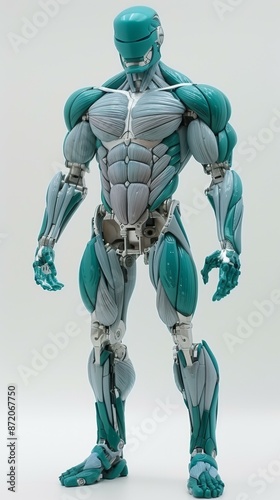 Futuristic Robot with Muscular Humanoid Design photo