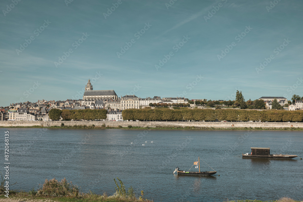 Naklejka premium Tranquil river views of tours, france