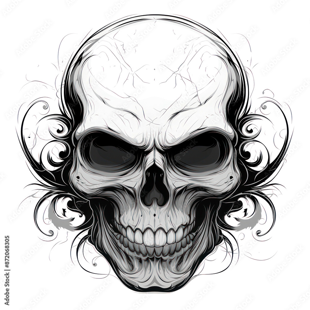 Fototapeta premium vector art skull head of pirate isolate on white background