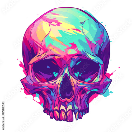 vector art skull head of pirate isolate on white background