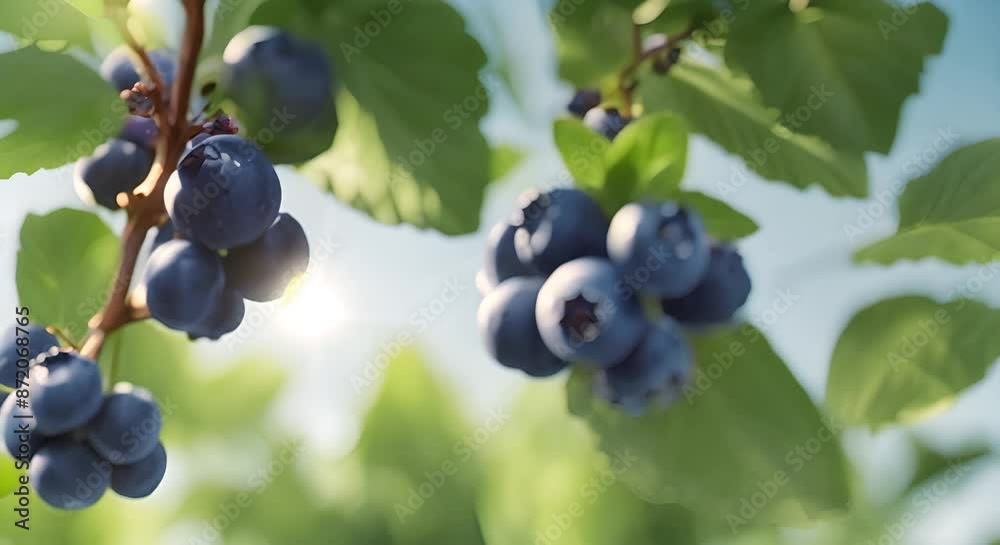 Blueberry plants in the garden 4k animation Blueberry plants in the garden 4k animation
