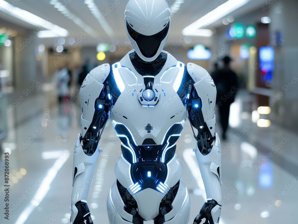 Advanced Robotics and Technology in an Airport Lobby