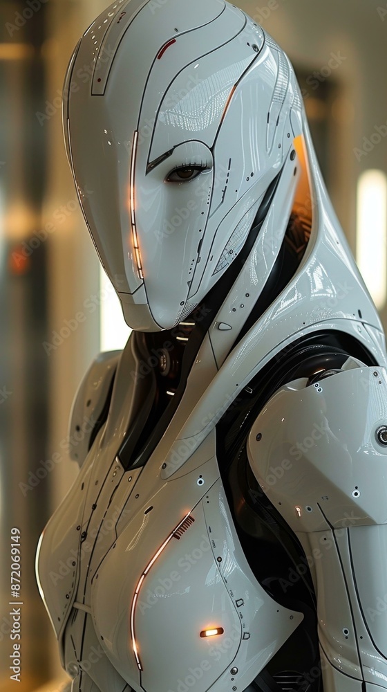 Fototapeta premium Robotic Suit with Human-like Appearance
