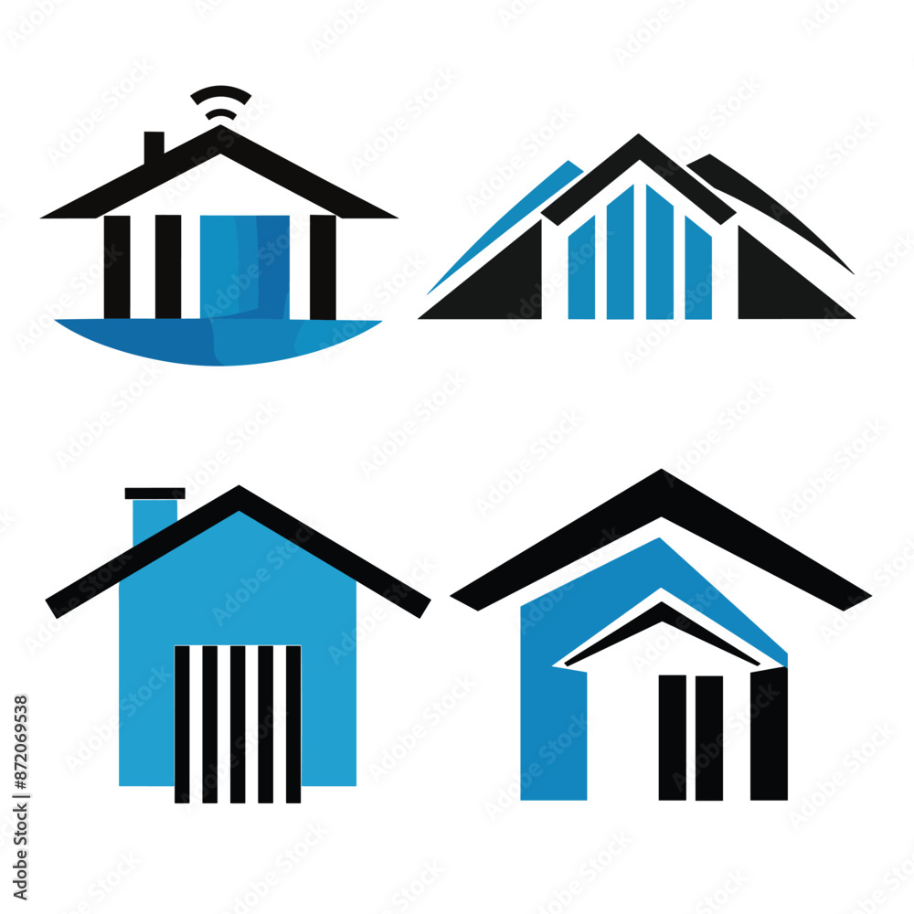 Set of apartment realty logo vector design Set of apartment realty logo vector design