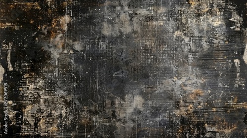 Vintage abstract black wallpaper with old grungy texture
