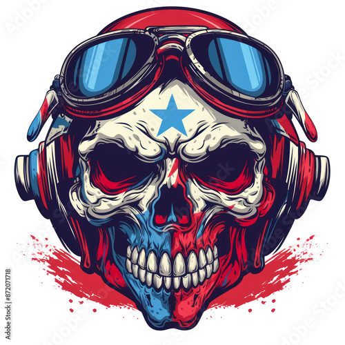 Tapety artystyczne vector art skull style harley davidson isolate on white background