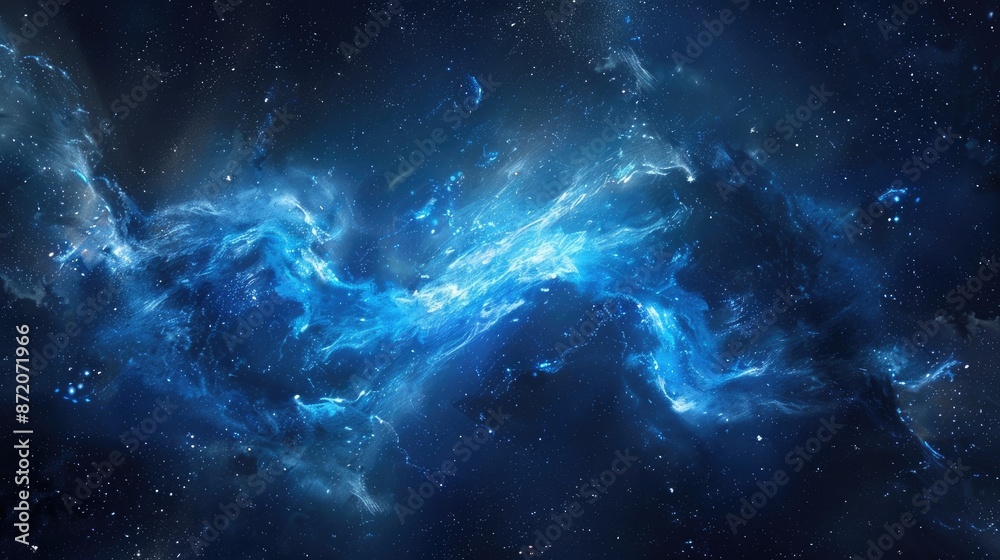 Mesmerizing blue nebula swirling in deep space, showcasing the vastness and beauty of the universe Mesmerizing blue nebula swirling in deep space, showcasing the vastness and beauty of the universe