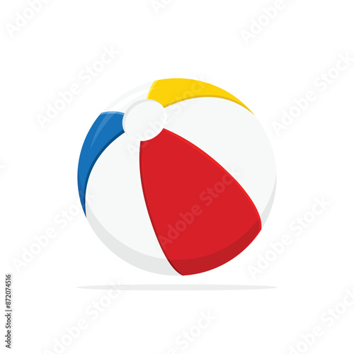 3d Beach ball. Inflatable swimming pool ball set realistic vector illustration