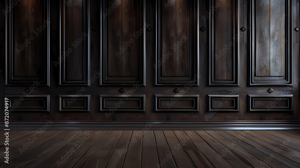 Wooden wall background, empty room
