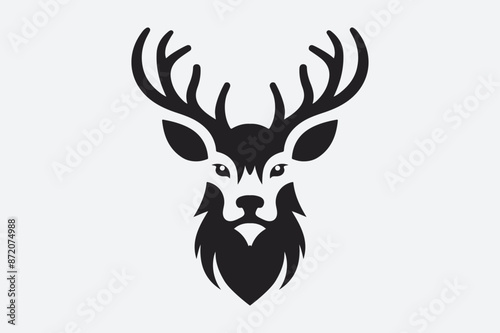 Deer Face Vector Silhouette Vector Graphic