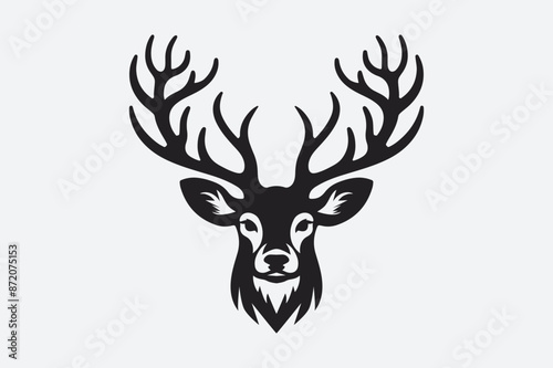 Deer Face Vector Silhouette Vector Graphic