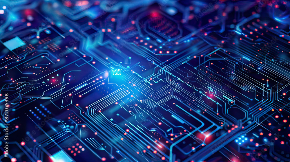 Quantum computer technologies concepts and large data processing illustrated on modern technology circuit board texture background design with futuristic blue circuit board background Quantum computer technologies concepts and large data processing illustrated on modern technology circuit board texture background design with futuristic blue circuit board background