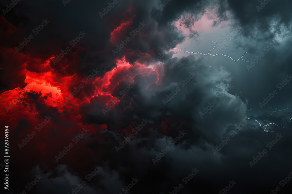 Generative ai on theme of scary bright electric lightning bolt with branches in the night dark sky Generative ai on theme of scary bright electric lightning bolt with branches in the night dark sky