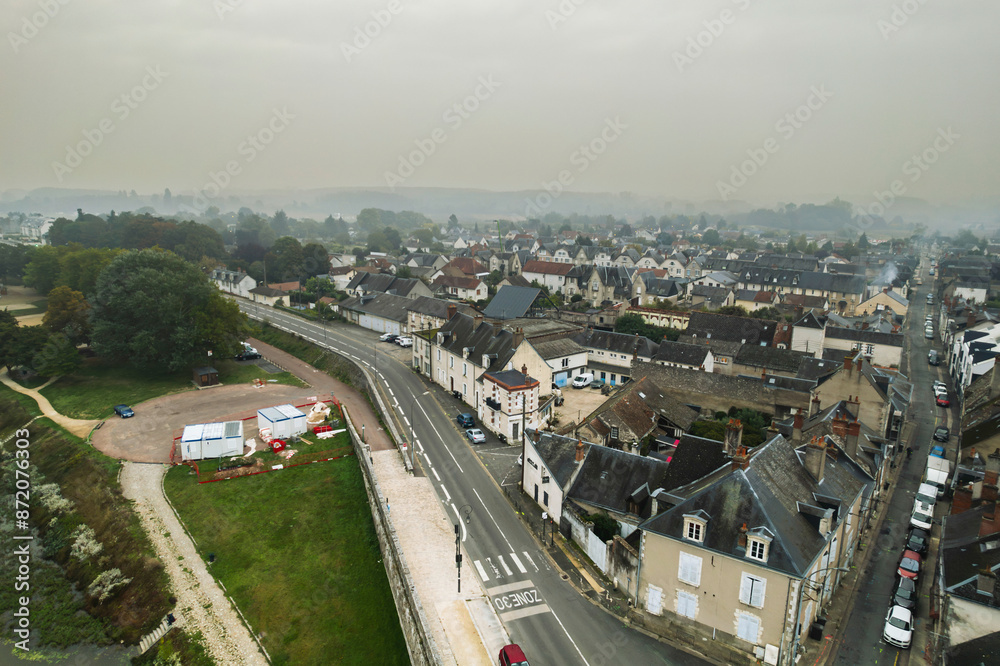 Fototapeta premium A foggy morning over a french village