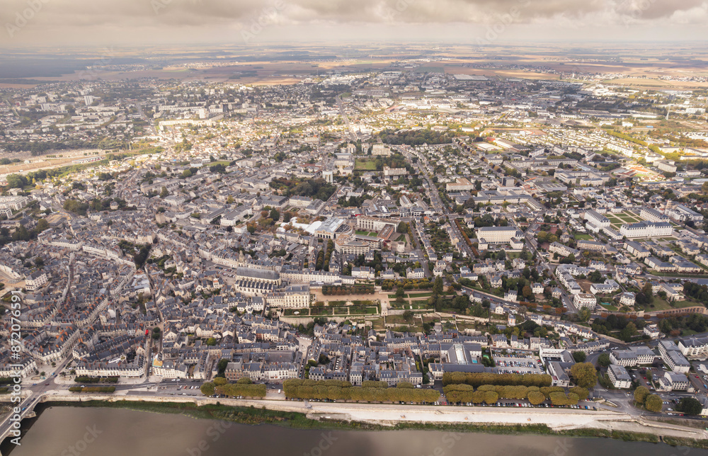 Naklejka premium Aerial view of nantes, france