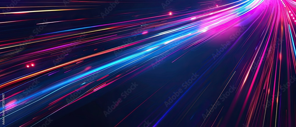 Vibrant, colorful light trails in motion, creating a dynamic and abstract visual effect against a dark background... Vibrant, colorful light trails in motion, creating a dynamic and abstract visual effect against a dark background...