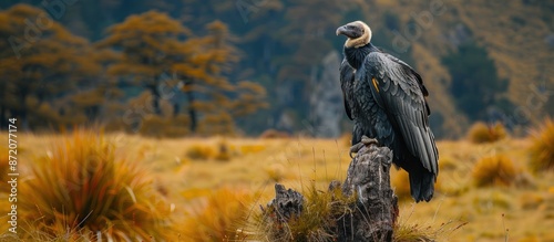 Majestic Andean Condor Perched on Rock in Andean Highlands