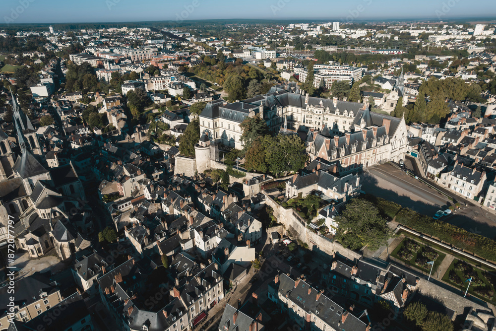 Fototapeta premium An aerial view of the historic city of blois, france