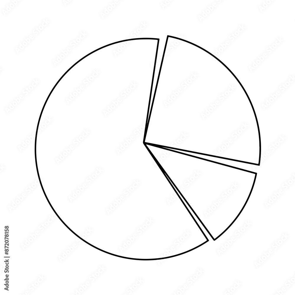 Continuous line drawing of pie chart icon isolated on transparent background. vector illustration Continuous line drawing of pie chart icon isolated on transparent background. vector illustration