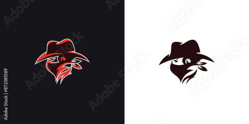 Bandit logo ilustrator design, premium vector
