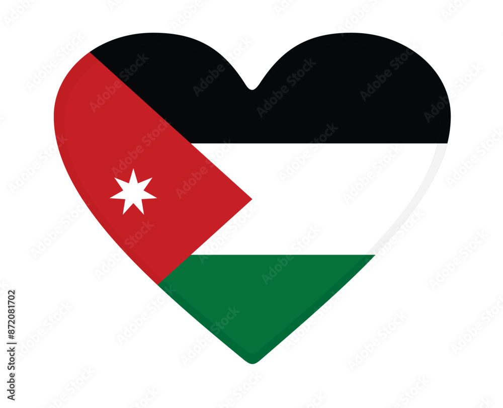 Jordan flag heart shaped. vector Jordan flag heart shaped. vector
