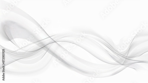 Abstract Gray Waves on White Background